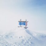 Slope instructions sign on top of Ylläs
